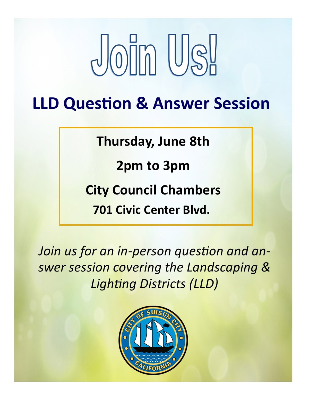 Landscaping & Lighting District (LLD) Question & Answer Session